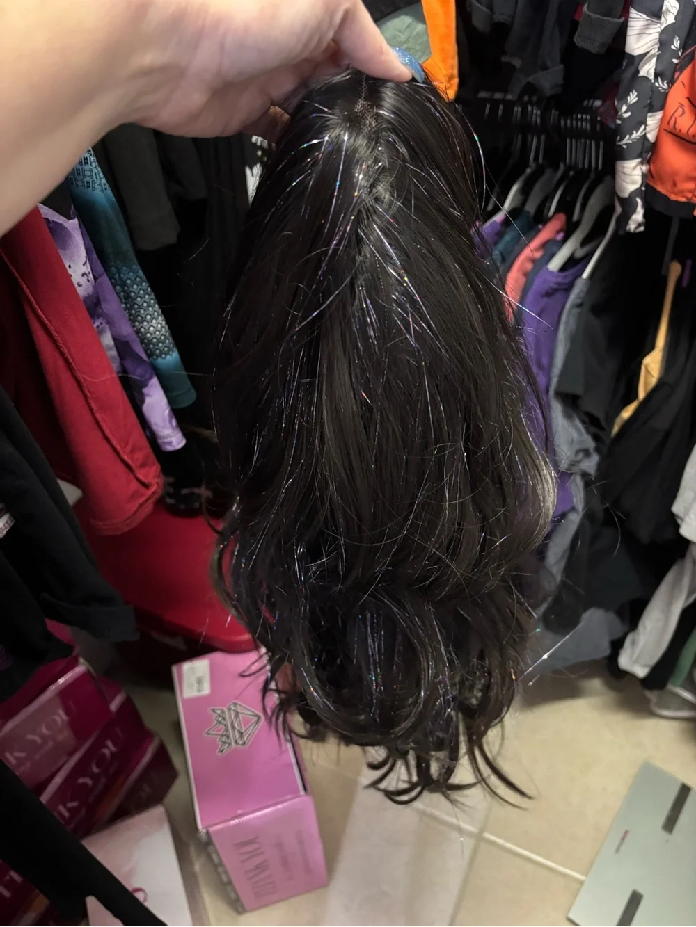 Chelsey Smith Crowns Sharpay Dark Brown Tinsel Like New Standard HighQuality Wig